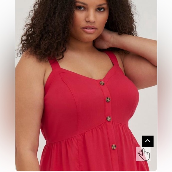 torrid Fit And Flare Rayon Slub Lace-Up Back Tank - Picture 4 of 12